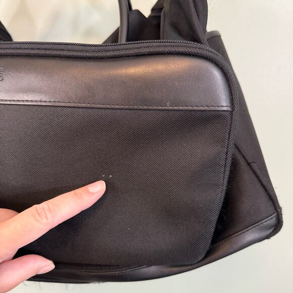 Chrome Azzaro Duffel Duffle Shoulder Hand Bag Travel Leather Gym Weekender Black - Picture 4 of 11